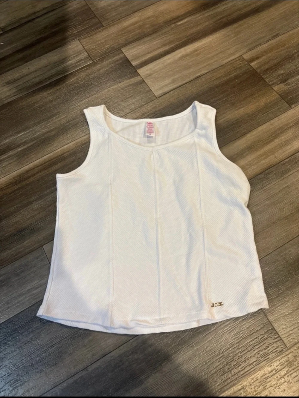 3 NWOT Justice Girls Ribbed Tank Tops - Pink, Blue & White